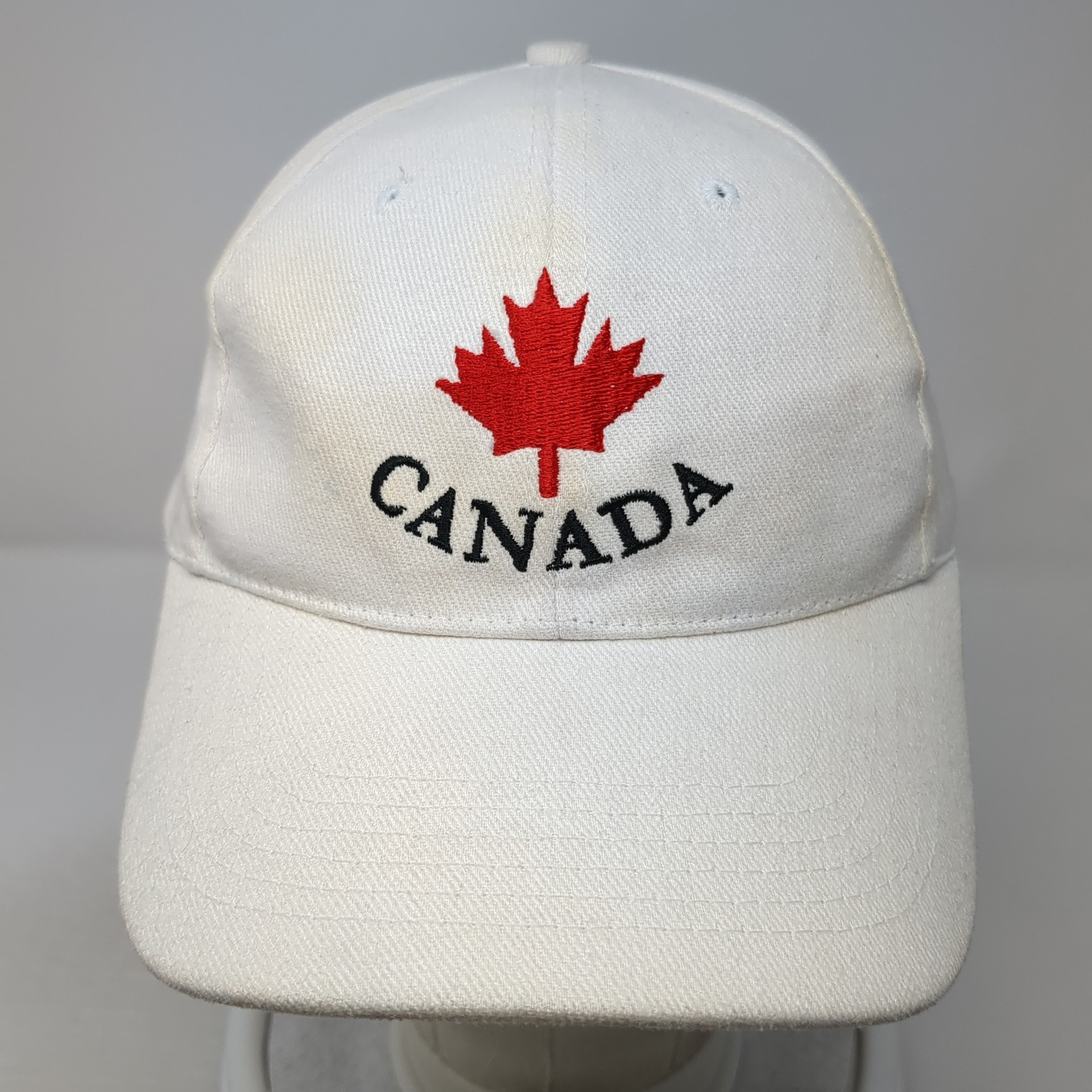 Canada Maple Leaf Strapback Hat White One Size Ad… - image 2