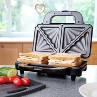 Deep Fill Sandwich Toaster Toastie Maker Non Stick Stainless Steel Machine 750W
