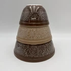 Vintage Pyrex Woodland Brown Mixing Nesting Bowls 401, 402, 403 Set of 3