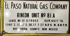 Vintage Porcelain Oil Field Sign - El Paso Nat Gas Co Rio Arriba Cty, NM