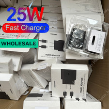 25W Type C USB-C Cable Super Fast Wall PD Charger Lot For Samsung Galaxy S20 S21