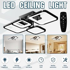 Modern Nordic 4 Sqaures Light LED Ceiling Light Chandelier Living Room Bedroom
