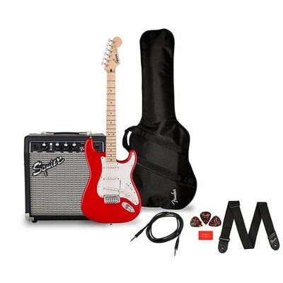 Squier Sonic Stratocaster LE Maple FB Guitar Pack wFrontman 10G Amp Torino Red