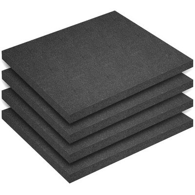 Polyurethane Foam Inserts, 4 PCS 16 x 12 x 0.5 Inch Black Cuttable Packing Fo...