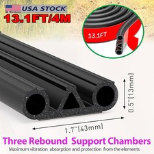 13ft Tonneau Cover Seal For Sealing Truck Pickup Bed Triple Hole Tailgate Seal