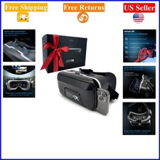 Black Mobile VR Headset for iPhone  Android, 5.5-7.2" Fit, Adjustable