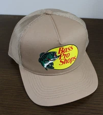 BASS PRO SHOPS Hat Outdoor Fishing Baseball Trucker Mesh Cap Snapback Tan