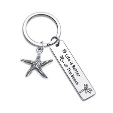 Starfish Beach Keychain for Women - Modern, Customizable, Adults Gift