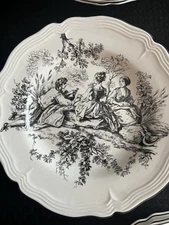 Tabletops unlimited New England toile Dinner Plate, Picnic pattern