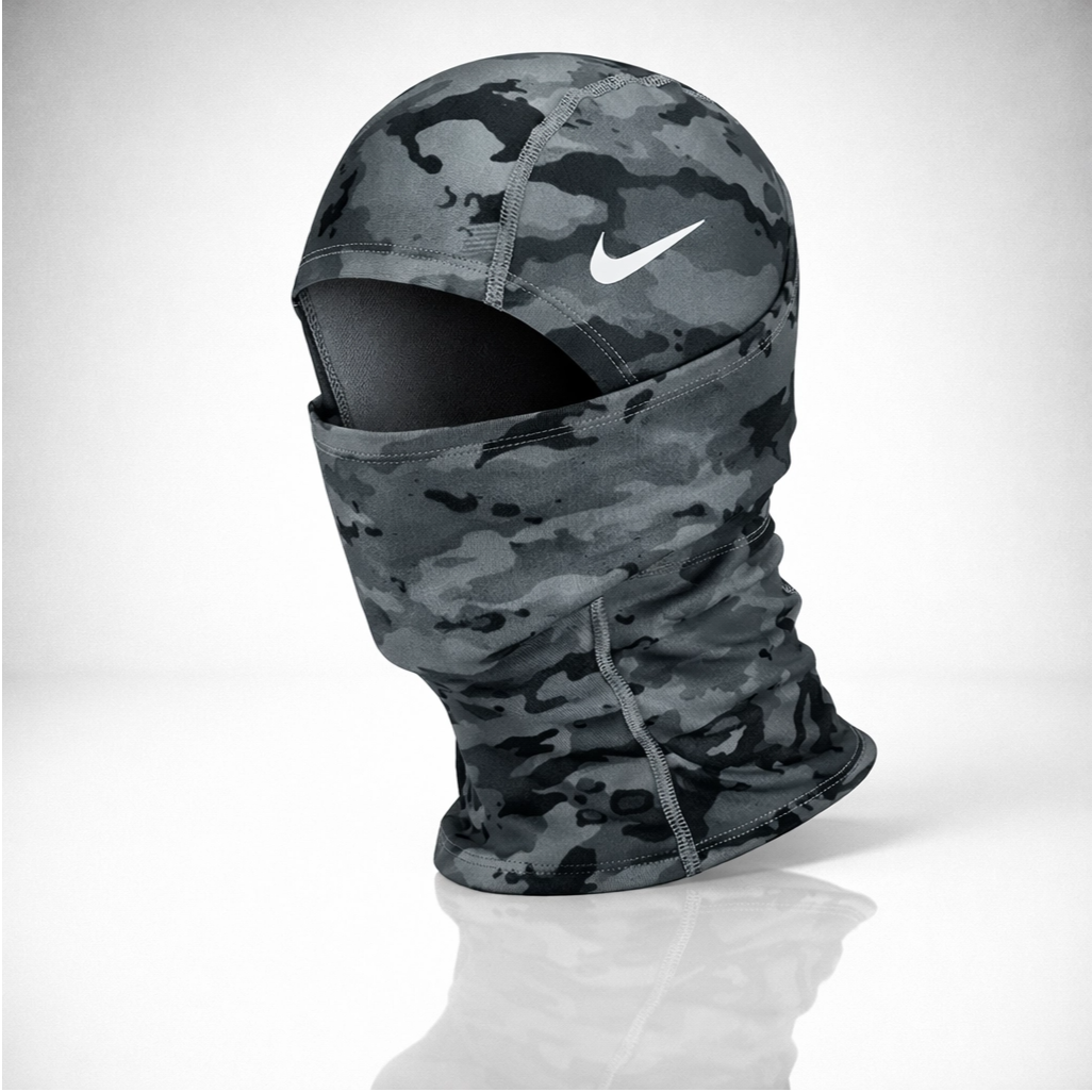 Nike Pro Hyperwarm Hood Balaclava Therma-Fit Grey Camo Ski Mask