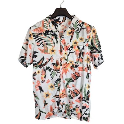 Levis Shirt Mens Small Relaxed Button Front Collar Cubano Tropical Print Hawaii