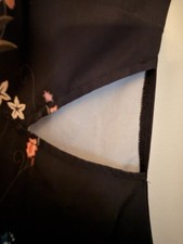  Black Floral  Sleeveless Mini Dress Cut-Out V-Neck M