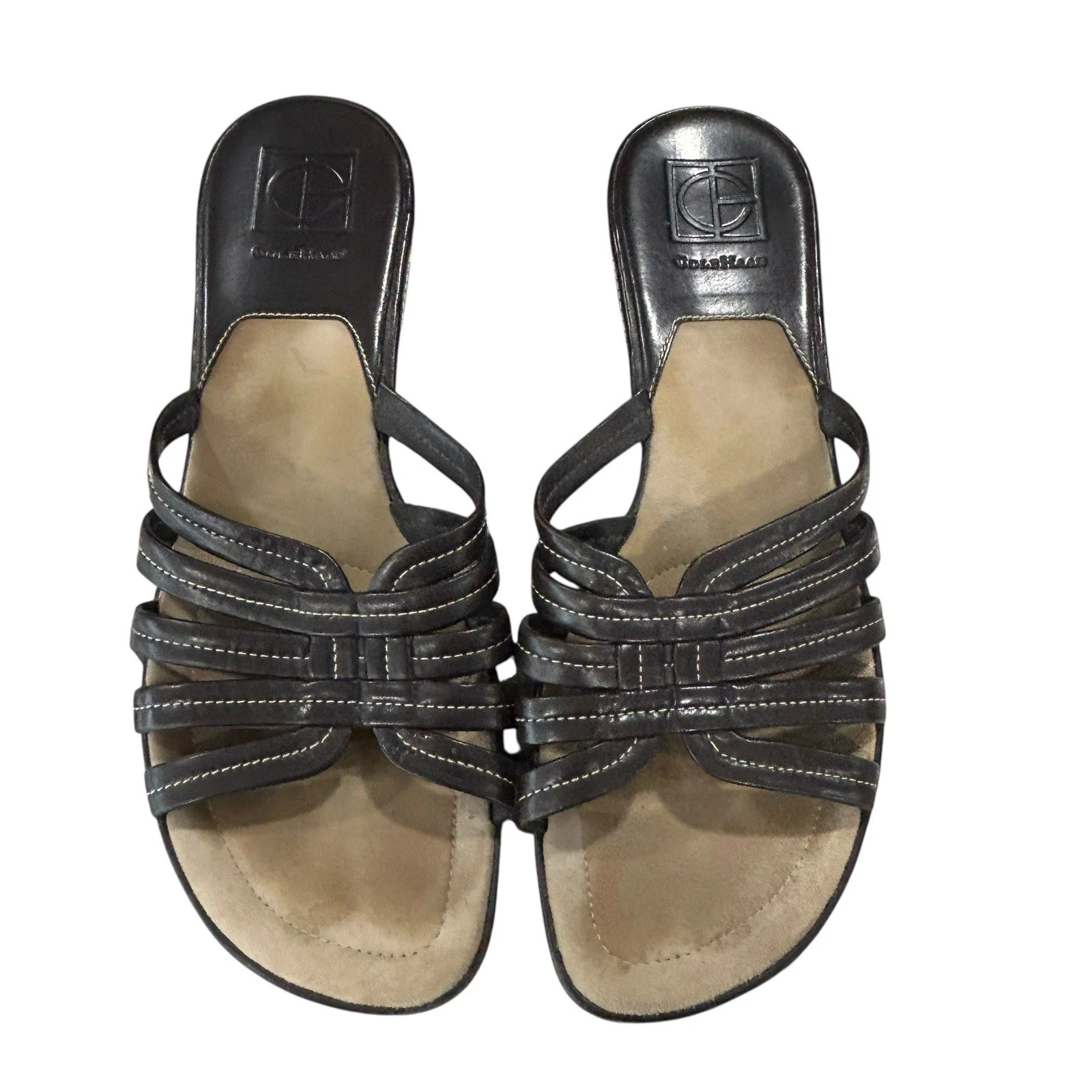 Sandali da donna Cole Haan NikeAir Slide taglia 9 in pelle marrone
