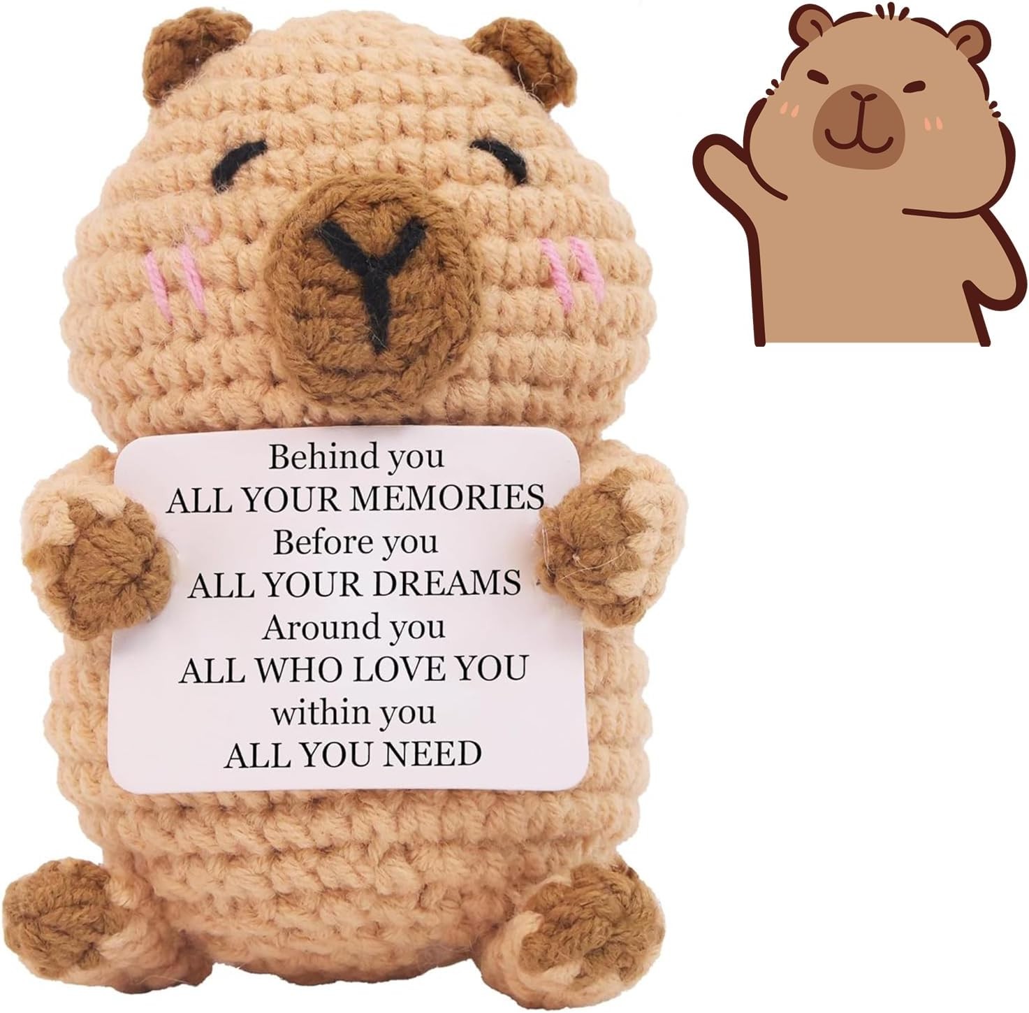 Capybara Plush, Crochet Kit, Emotional Support Gift, Capybara Stuff With Encour