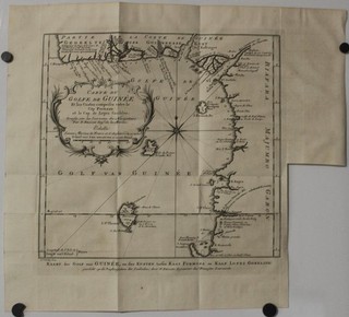GULF OF GUINEA SLAVE COAST WEST AFRICA 1747 BELLIN & VAN SCHLEY ANTIQUE MAP
