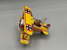 Germany Yellow Metal Tin Airplane Ornament