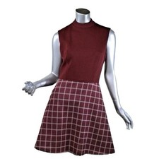 Vintage 60’s/70’s Dress Women’s Small Tag 9/10 Burgandy Red Fit Flare Excellent