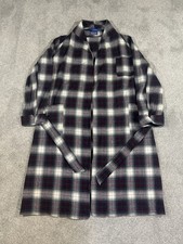 Vintage Pendleton Coat Mens Large Multicolor Plaid Wool Long Belted Robe USA
