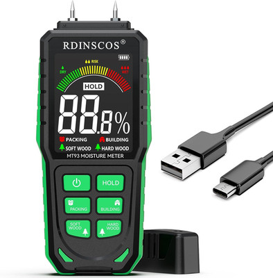 Rechargeable Moisture Meter for Wood, Walls & Hardwood Accurate Pin-Type Digital