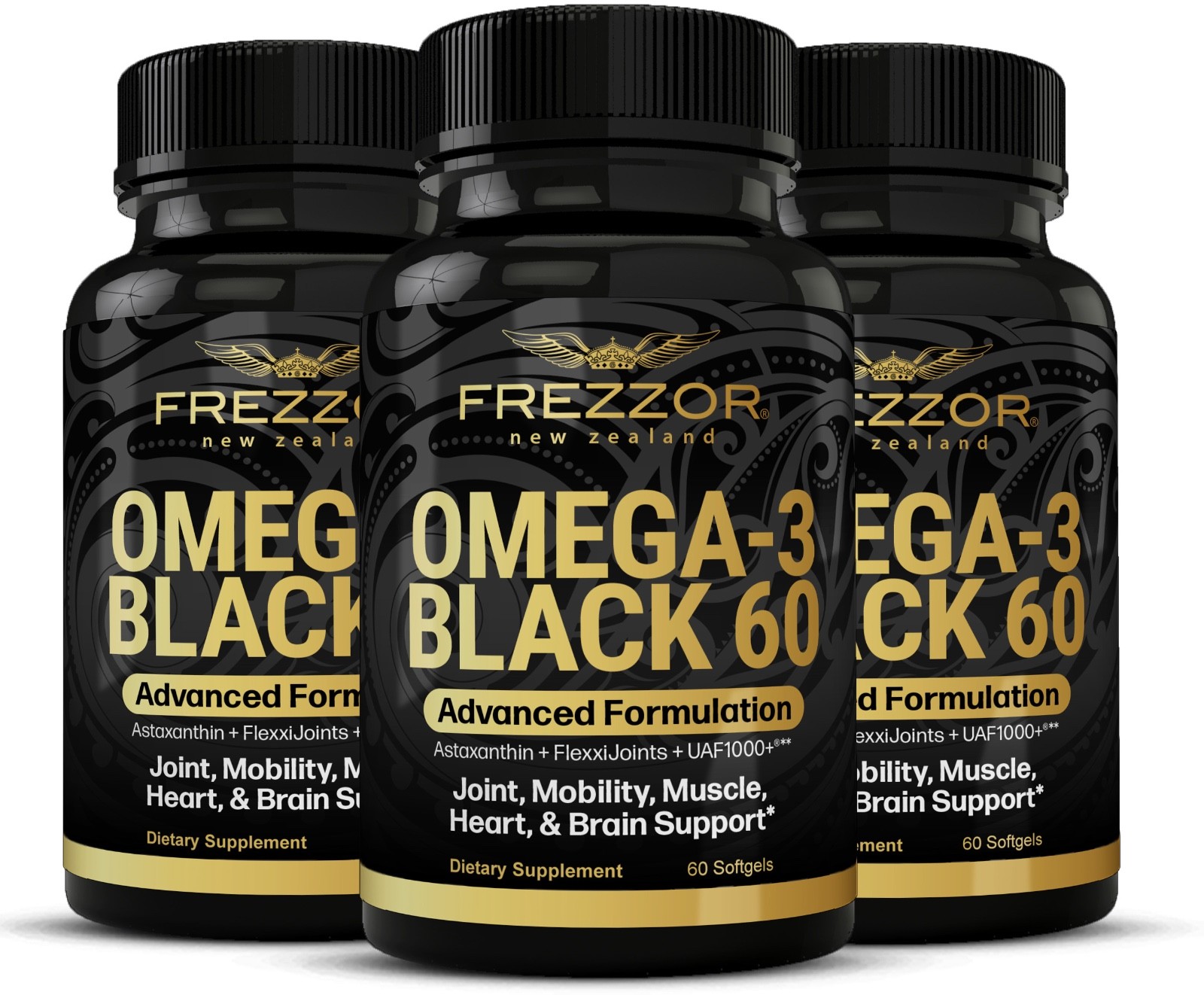 FREZZOR Omega 3 Black Green Lipped Mussel Oil Capsules - 3 B