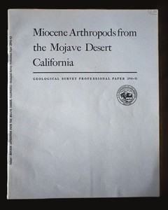 USGS pub on Miocene Arthropods from Mojave Desert CA plus bonus article