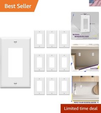 1-Gang White Decorator Switch Outlet Wall Plate Cover, 10 Pack Size 4.50" x...