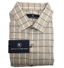 Hart Schaffner Marx Mens Short Sleeve Shirt in Brown Sz XL