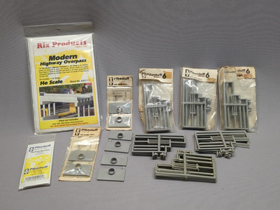HO scale  RIX / Pikestuff lot:  50' Bridge, Culverts, Highway Guard Rails