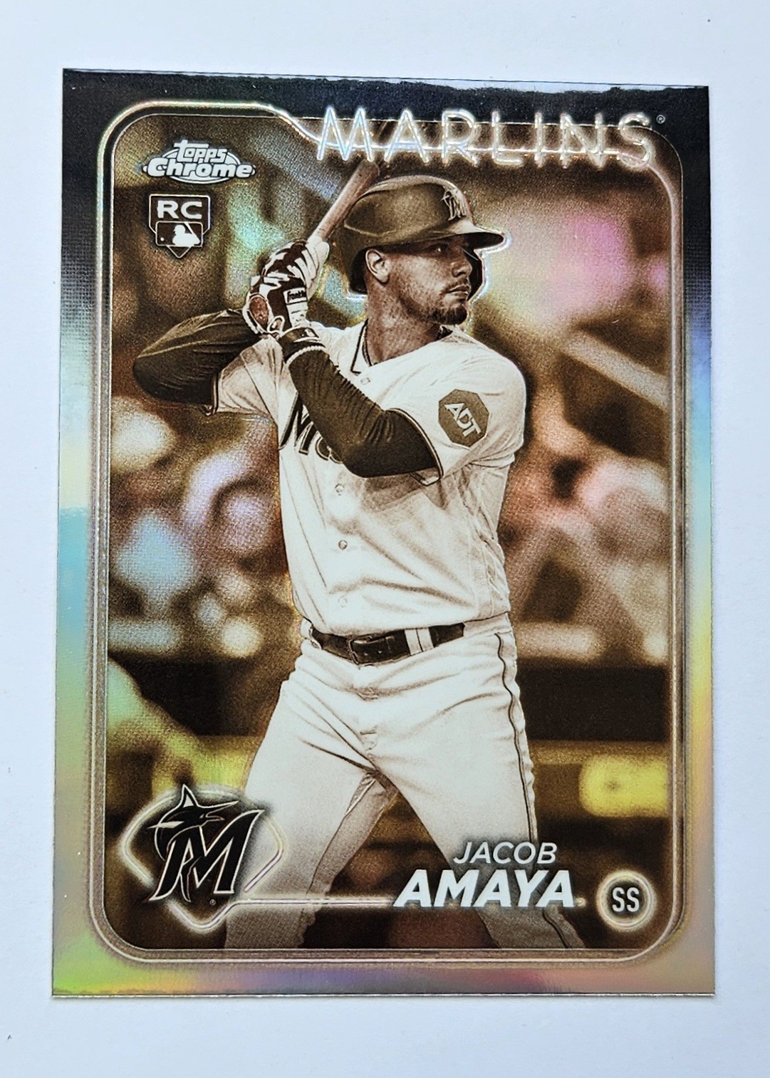JACOB AMAYA RC 2024 Topps Chrome - Sepia Refractor #92 Marlins