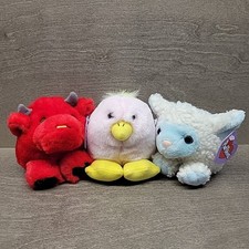Lot of 3 Puffkins Plushes Plush Bluebelle Lamb Sheep Chirps Chick Easter Bruno
