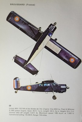 Holste Broussard Picture Out of Print Aviation Vtg Info Sheet Decor Article 