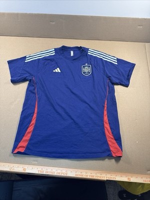 Spain Adidas soccer jersey Tshirt blue mens size XL