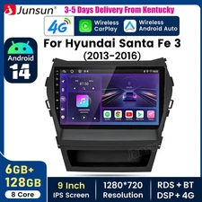 8Core 6+128G Carplay Android14 For Hyundai Santa Fe 2013-16 Car Stereo Radio GPS