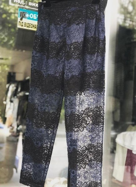 Women Ganni Trousers Black Cotton 36