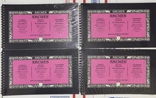 4 ARCHES 6 X 10 Travel Journal HOT PRESSED Watercolor Paper NEW 217