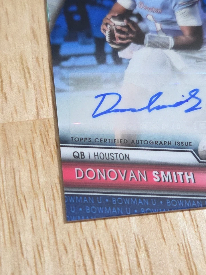 2023 Bowman University Chrome DONOVAN SMITH Sapphire Refractor Autograph Rookie - Image 4 of 4