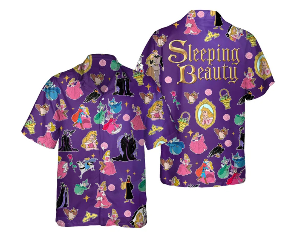 Retro Sleeping Beauty Group Characters 3D HAWAII SHIRT Halloween Gift Us Size
