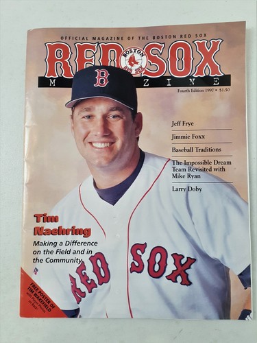 1997 Boston Red Sox Magazine w/ Team Stats Tim Naehring Tim Wakefield Mo Vaughn - Picture 2 of 14