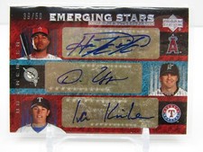 KENDRICK/ UGGLA/ KINSLER 2007 UD PREMIER EMERGING STARS TRIPLE AUTOGRAPH #39/50