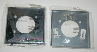 (QTY 4)Cooper 68-BOX 2 Gang Range Dryer Receptacle Plate Single Chrome 2.15'' ID