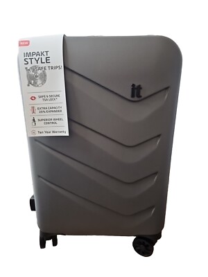 IT Luggage Chevron Wheel Hard Case Expandable Charcoal TSA Lock  UK