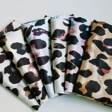 1Yard Cartoon Cow Design Satin Fabric Soft Poly Charmeuse Material Diy Sewing