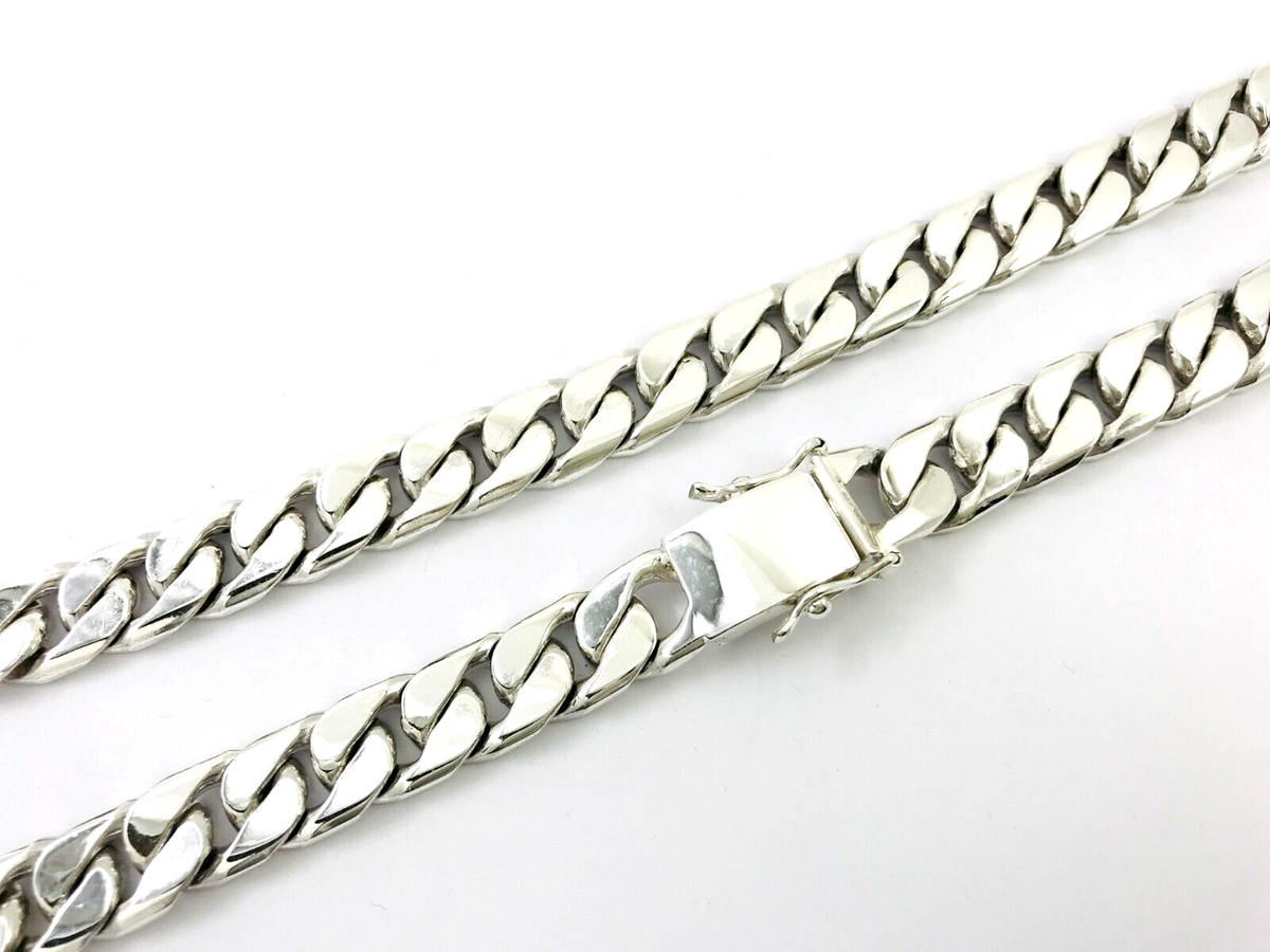 Heavy Long Taxco, Mexican 925 Sterling Silver Curb Chain Heavy Long Taxco, Mexican 925 Sterling Silver Curb Chain