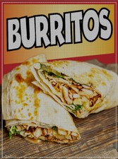Burritos PERFORATED Window Graphic Decal Sticker Perforated Vinyl Mexican Food