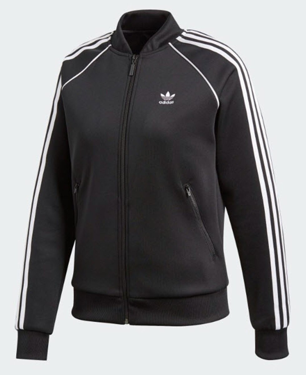 Adidas Women Superstar Track Jackets Black Athletic Top