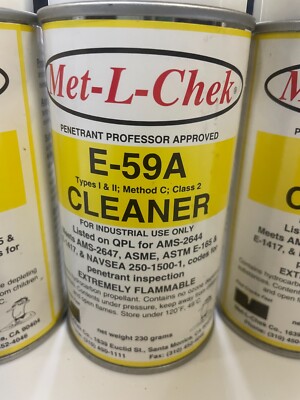*Box of 12* Met-L-Chek E-59A Penetrant Inspection Cleaner