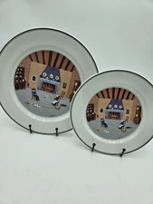 Villeroy & Boch Naif Fireplace 2 Pc Lot Dinner & Salad Plate- MINT