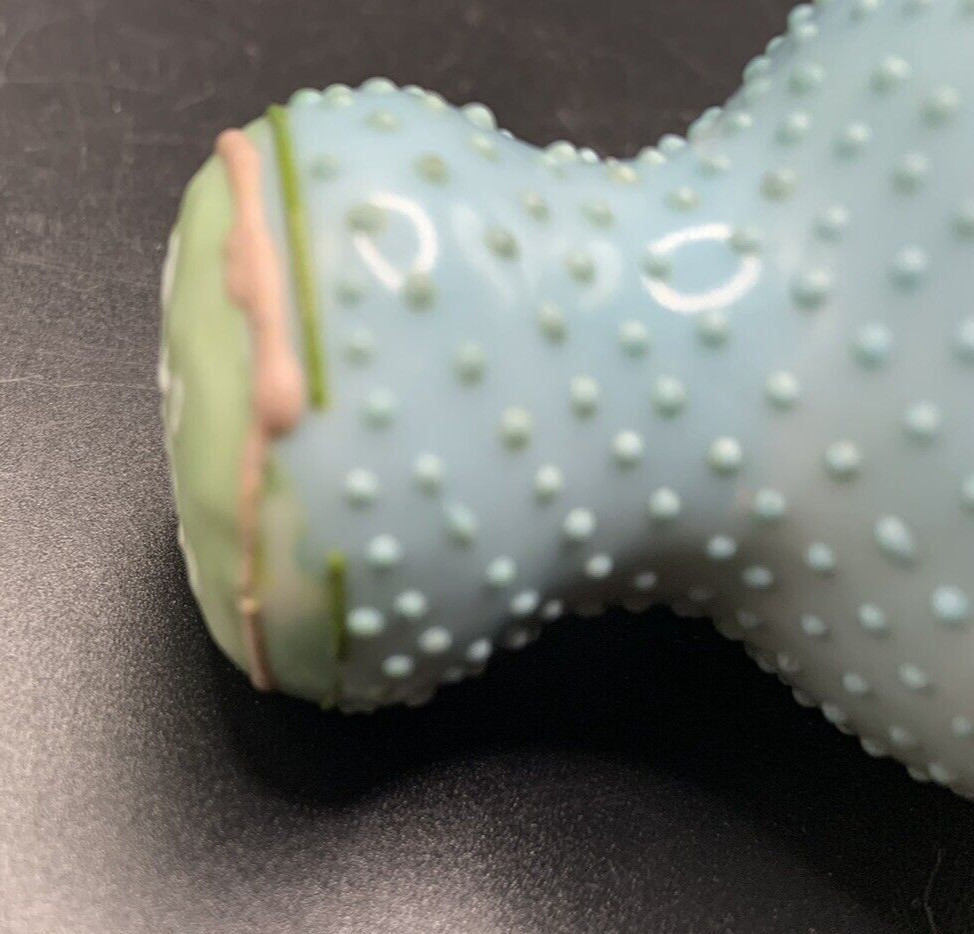 Nippon Hand Painted BLUE Nubbed Moriage Salt & Pepper Shakers Floral Decoration