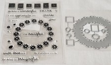 Clear Stamp Die Combo heartfelt thoughts set flower wreath sentiments