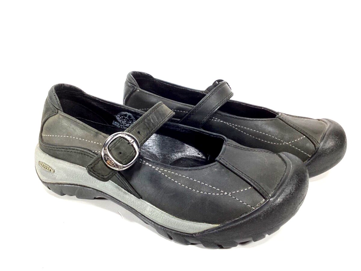 Keen Presidio Mary Jane Shoes Buckle Strap Black Leather Women's